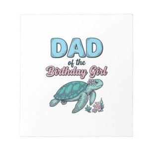 Bloc-note Papa de la fille de la tortue de mer d'anniversair