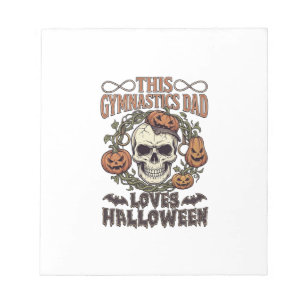Bloc-note Papa Gymnastique Aime Halloween Crâne Citrouilles 