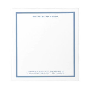 Bloc-note Papeterie de bordure bleu poussiéreux professionne