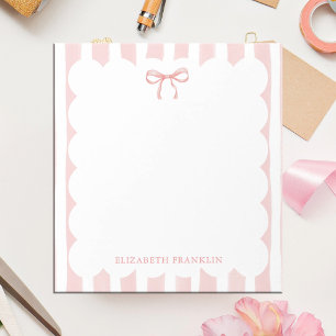 Bloc-note Papeterie esthétique Coquette à ruban rose personn
