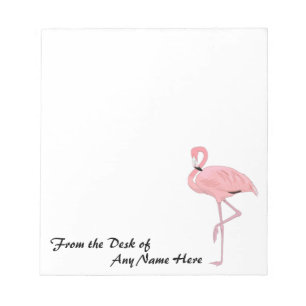 Bloc-note Papeterie Flamant rose rose personnalisée