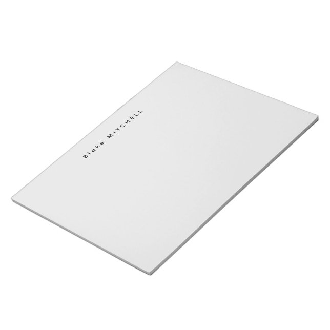 Bloc-note Papeterie grise simple monogramme moderne (Incliné)