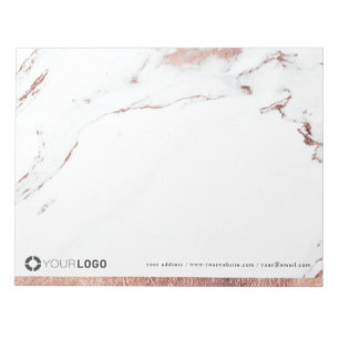 Bloc-note Papeterie personnalisée en marbre doré rose de lux