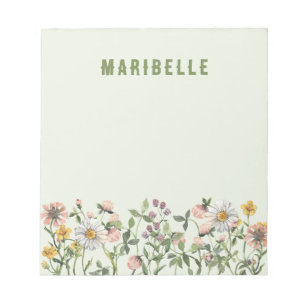 Bloc-note Papeterie personnalisée Fleur de la Prairie occide