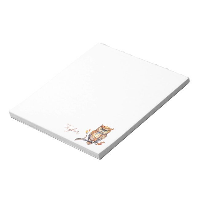 Bloc-note Papeterie personnalisée pour hibou (Tourné)