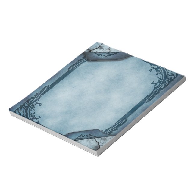 Bloc-note Papier à en-tête gothique bleu parchemin (Tourné)