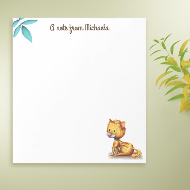 Bloc-note Papier à lettres personnalisé Amoureux des chats m (Cute simple cat lover notepad)