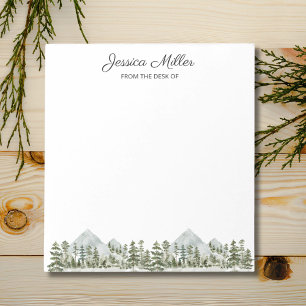 Bloc-note Papier à lettres personnalisé Forêt Aquarelle de