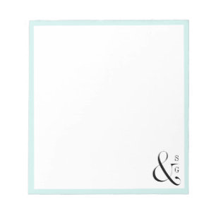 Bloc-note Papier à lettres personnalisé pour couple Aqua