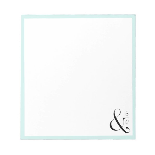 Bloc-note Papier à lettres personnalisé pour couple Aqua (Devant)
