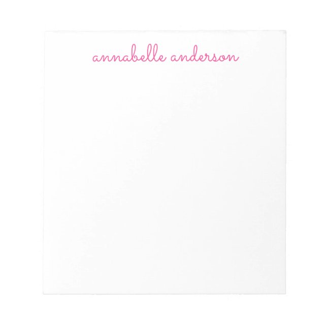 Bloc-note Papier à lettres personnalisées rose mignon (Devant)