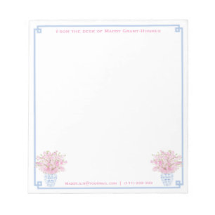 Bloc-note Papier À Papier Personnalisé Pink Et Bleu Preppy A