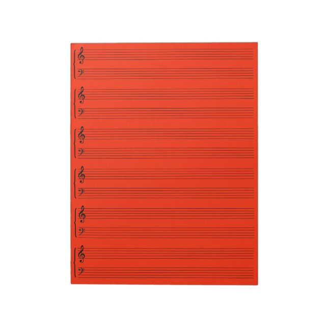 Bloc-note Papier de feuille de musique couleur tomate cerise (Tourné)