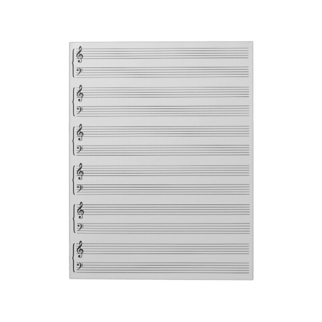 Bloc-note Papier de feuille de musique gris clair (Tourné)