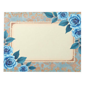 Bloc-note Papier de scrapbooking/cahier de notes bleu floral