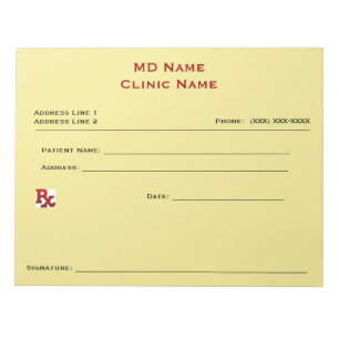Bloc-note Papier d'ordonnance manuel (grand - jaune)