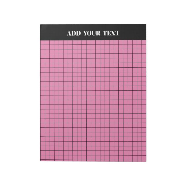 Bloc-note Papier grand format rose personnalisé (Tourné)