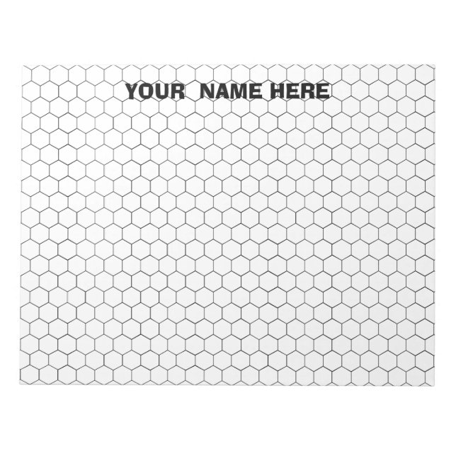 Bloc-note Papier graphique Hexagon grand format personnalisé (Devant)