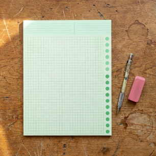 Bloc-note Papier millimétré vert (quadrillé en pouces) à gri