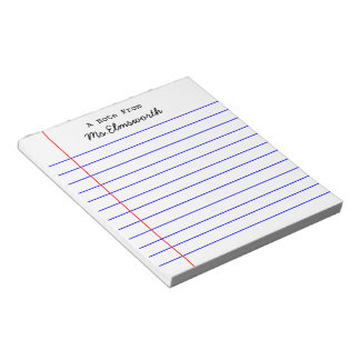 Bloc-note Papier papier de l'école personnalisé