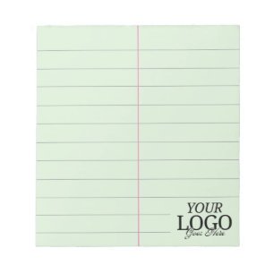 Bloc-note Papier Retro Office Green Steno 5.5 x 6 avec logo
