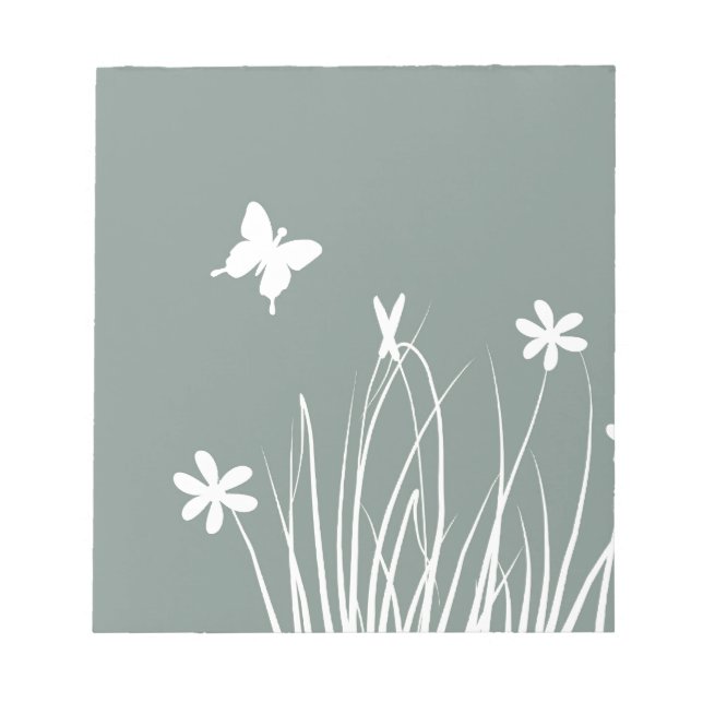 Bloc-note Papillon et prairie fleurie (Devant)
