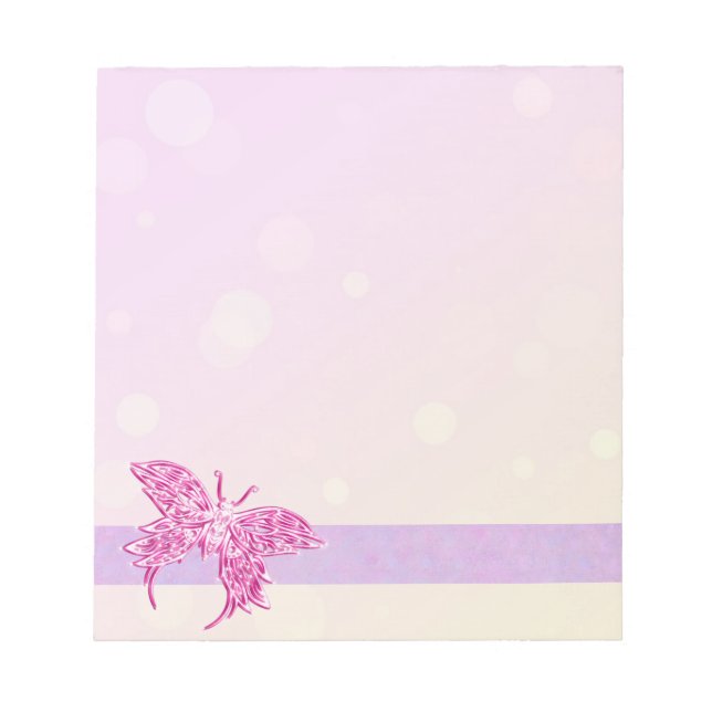 Bloc-note Papillon rose (Devant)