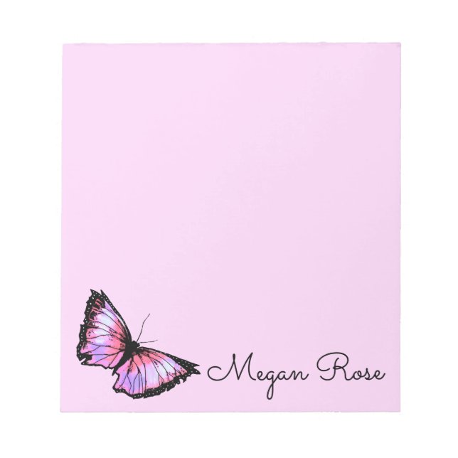 Bloc-note "Papillon rose" (Devant)