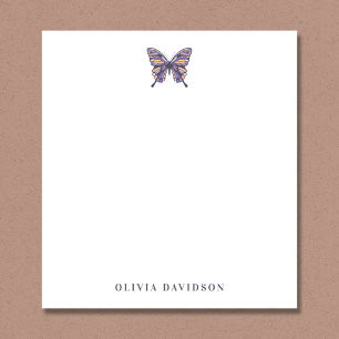 Bloc-note Papillon Violet Moderne Personnalisé