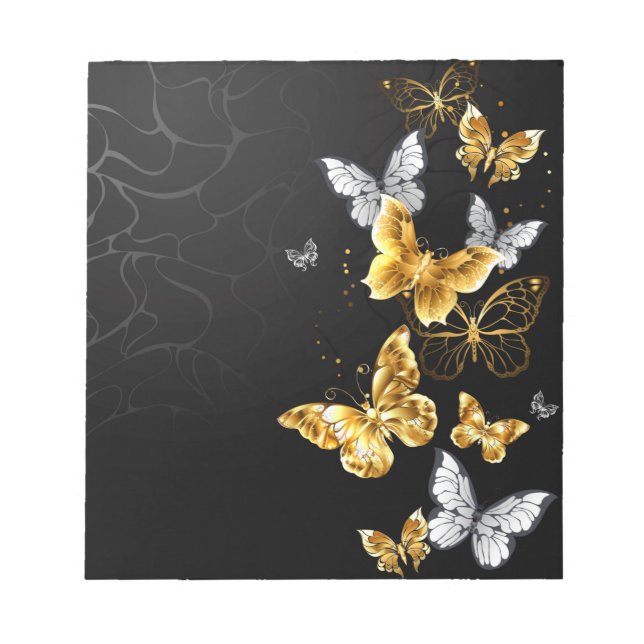 Bloc-note Papillons blancs et dorés (Devant)