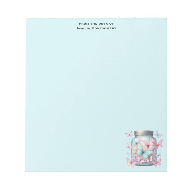 Bloc-note Papillons Fantaisistes dans un Pot (Devant)
