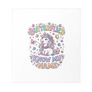Bloc-note Papillons Licorne Connaissent Mon Nom Charmant Art