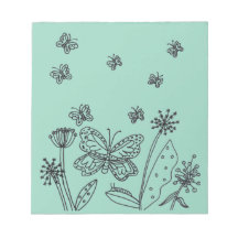 Papillons Monarque et fleurs Note Pad