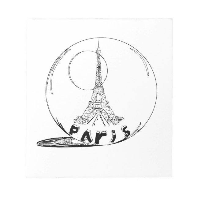 Bloc-note paris dans une boule de verre (Devant)