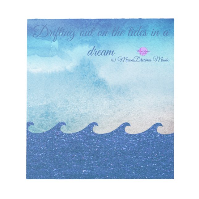 Bloc-note Paroles Mer Abstraite Bleue Étincelante Vagues (Devant)