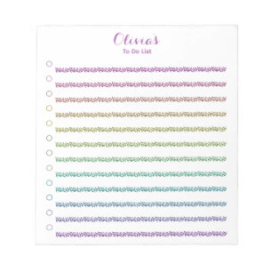 Bloc-note Parties scintillant Arc-En-Ciel Fun Linked To Do L