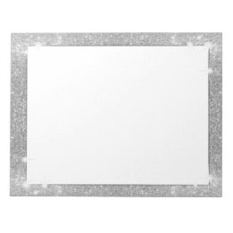 Bloc-note Parties scintillant d'argent étincelant métal look