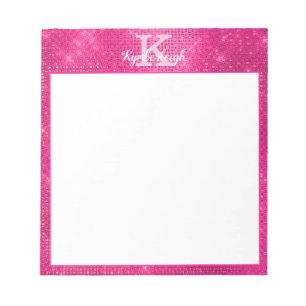 Bloc-note Parties scintillant de verre rose-chaud pour fille