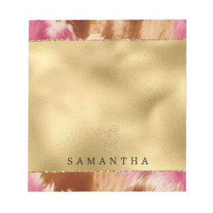 Bloc-note Parties scintillant d'or Coeur rose Vachette Occid