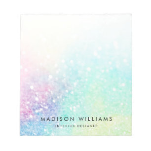 Bloc-note Parties scintillant Pastel Bokeh Girly Colorée Mot