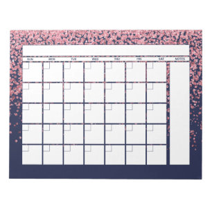 Bloc-note Parties scintillant rose bleu bleu marine Calendri