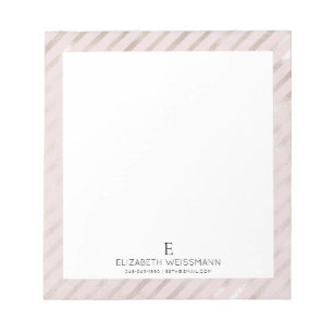 Bloc-note Parties scintillant rose Gold Foil Monogramme Cust