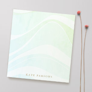 Bloc-note Pastel Aqua Tropical Retro Watercolor Waves