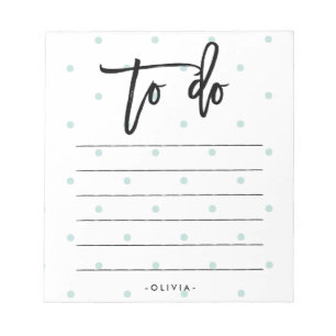Bloc-note Pastel Blue Pois et la typographie à faire
