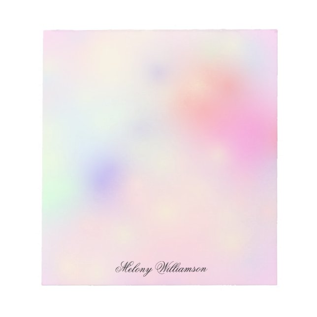 Bloc-note Pastel Blush Rose rose Lavande Marbre Nom personna (Devant)