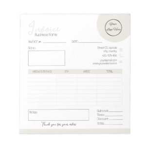 Bloc-note Pastel brown avec logo féminin facture d'entrepris