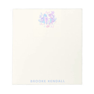 Bloc-note Pastel Dancing Dinosaures Purple Bleu Personnalisé