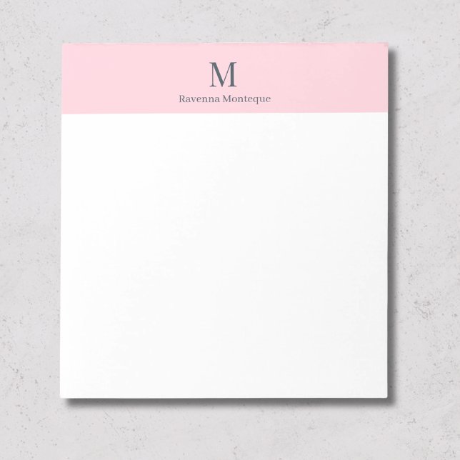 Bloc-note Pastel Pink Minimal Personalized Name (Créateur téléchargé)