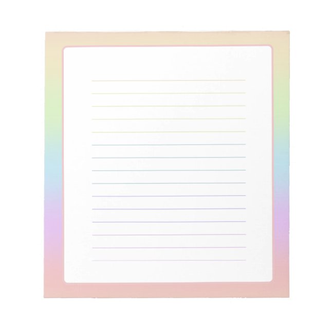 Bloc-note Pastel Rainbow Notepad (Devant)