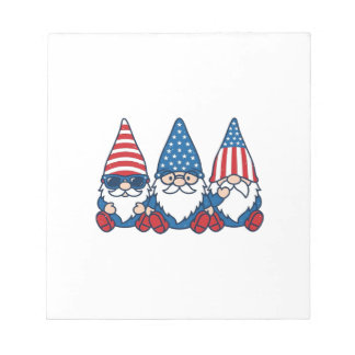 Bloc-note Patriotic Gnome Trio Vintage Vector Shirt Design_1